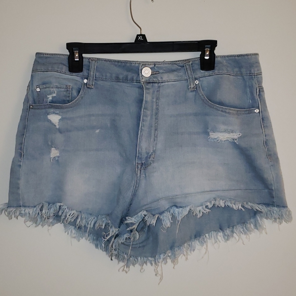 Forever 21 Ripped Denim Shorts
